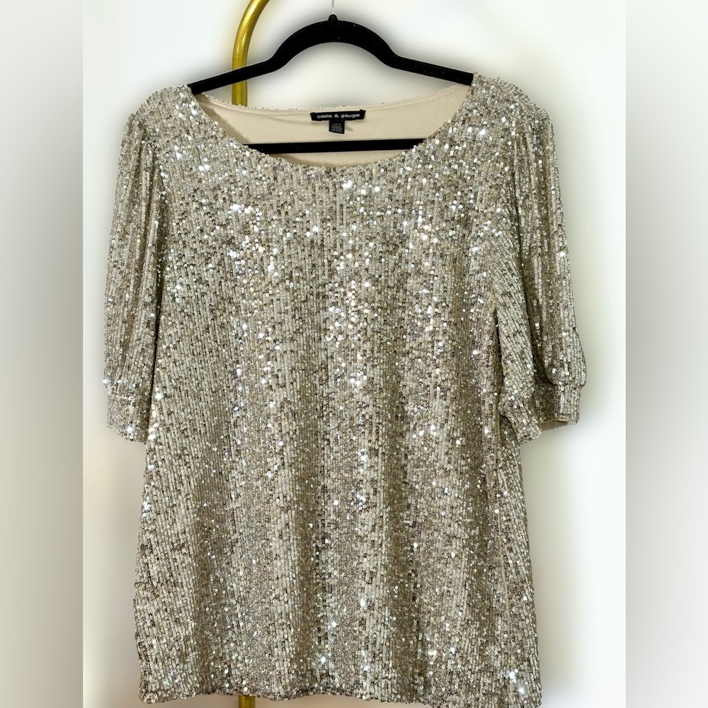 Cable & Gauge Sequin Top